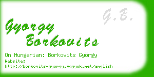 gyorgy borkovits business card